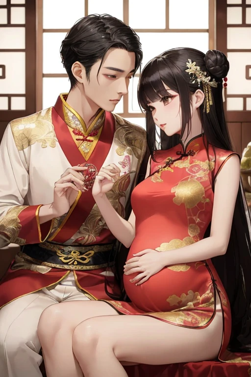 ((highest quality)), ((masterpiece)), (be familiar with),
((perfect face、japanese woman、Enchanted body、black hair、straight hair、beautiful hair、asian beauty、luxurious ornaments、victim、naked、pregnancy、Chinaドレス、cheongsam、Bun head))
((husband、male、China人、Ugly、fat、Hanfu、elder、China服))
kiss、China、China、Political marriage、Engagement Rings、China服、wedding style、cheongsam、maleと女、love each other