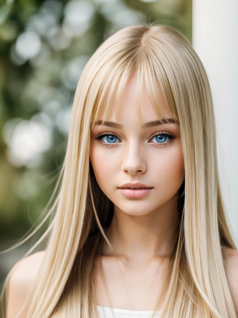 Woman with super long blonde silky straight hair and blue eyes is taking pictures, gorgeous young model, Portrait Sophie Mudd, beautiful female model, cute young woman, Very beautiful bangs、Light illuminating shiny cheeks、Very beautiful young woman, portrait of a beautiful model, Beautiful young girl, Beautiful young woman, a photography of a beautiful woman, face perfect, 16-year-old female model, Beautiful young face, Beautiful blonde girl