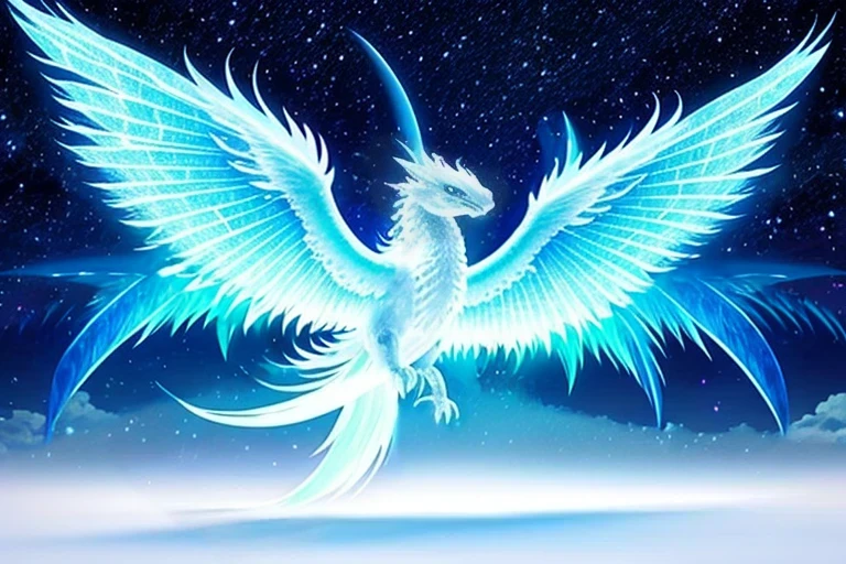 Ice Dragon Wings, gorgeous, dream, hatchling, octans, anime art wallpaper 4k, Symmetrical, two pairs of wings