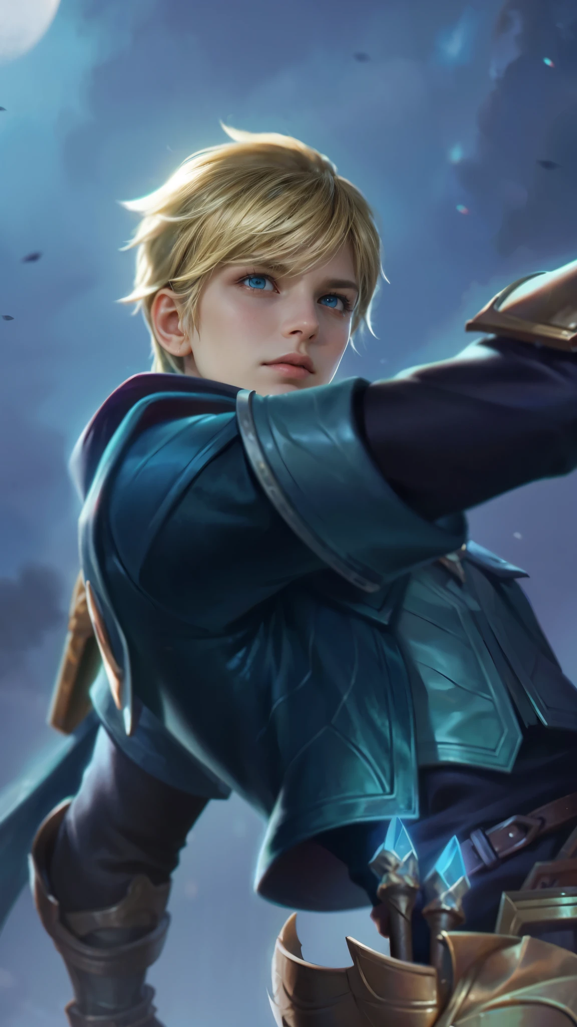 a close up of a person holding a sword in a field, masculine male, masterpiece, ((perfect eyes)) best quality, (semirealism:1.9), beautiful lighting, (extremely detailed CG unity 4k fhd wallpaper), High Detail, Sharp focus, dramatic outdoors, 1 boy ,19 years old, brown hair, light purpel eyes, 8k, ultra hd, ultra detailed texture, hyper realistic, masterpiece, detailed texture, detailed face, detailed skin, detailed lighting, (photorealistic:1.5), best quality, beautiful lighting, cinematic lighting, professional lighting, ultra highres, realistic, detailed hair, real hair, high quality, (realskin:1.5), extremely detailed, finely detail, ultra-detailed