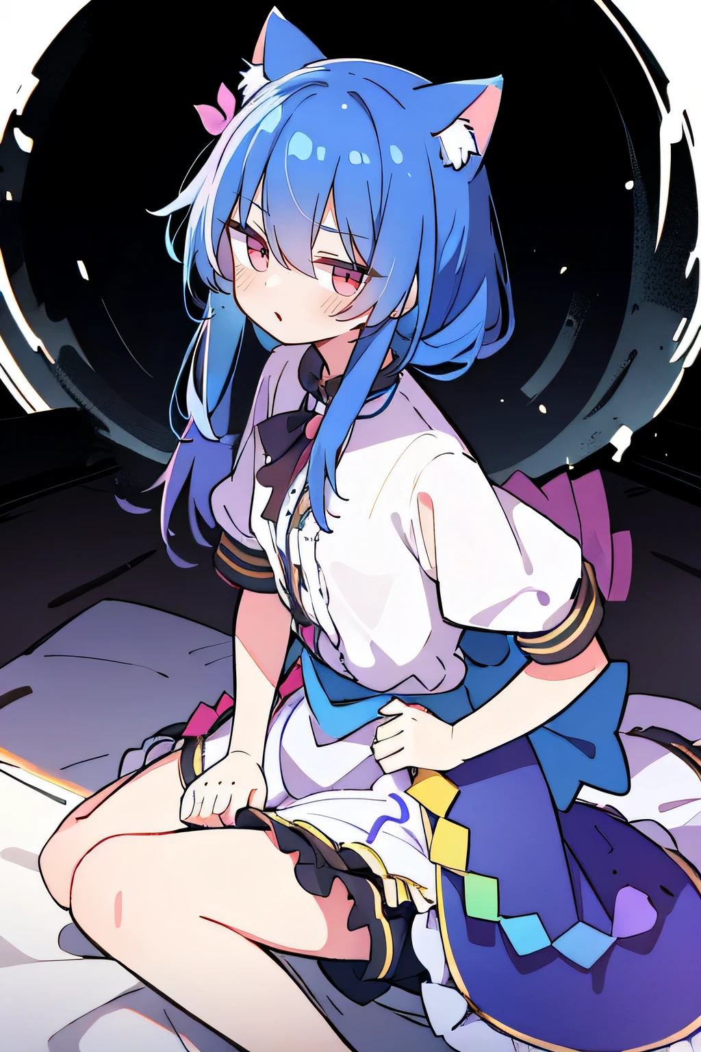 (((Roxy Migurdia from Mushoku Tensei))), (((((long white knee socks, long white knee-length stockings))))), {(((masterpiece, best quality, 8K, best resolution)):0.8)}, {scenario:(((in a medieval house sitting on a beautiful red sofa)))}, {action:(((sitting on the sofa, one hand touching between the legs, hand between legs, hand in the intimate part)))}, (((balanced colors, nice lighting, basic lighting, better contrast, Clear scenery))), (((Roxy Migurdia))), (long hair on (((Baby Blue Color)))), {(((embarrassed gaze, inviting mouth, shy look, blushing and embarrassed girl, gentle gaze)):0.9)}, youthful appearance, bright blue eyes, {pose:(((((((sitting sexy)): 0.8)}, {pose:(((legs slightly open showing her panties, legs cute little open, legs open shy)))}, ((small boobs, cute boobs, very small boobs, a little big ass, body cute and cute):0.8), (((clothes covering the whole body))), {outfit:(((((((((((panty to the knees, long socks, long knee socks, long knee socks, long knee socks)))))), white pants, full outfit, Roxy Migurdia clothes, covered legs, long skirt, clothes that fit most of the body, long socks, exposed panties, white panties, white panties, white panties fabric, white panties, with a black lace)))))}, ((((White panties, completely white panties, fabric of white panties, wearing long white stockings, long white stockings))))), (((open legs, exposed panties, raised skirt, spread legs))), (((((raised skirt, exposed panties, legs open so that your panties are visible))))):0.8), (((white panties exposed))), ((nsfw:0.8)).