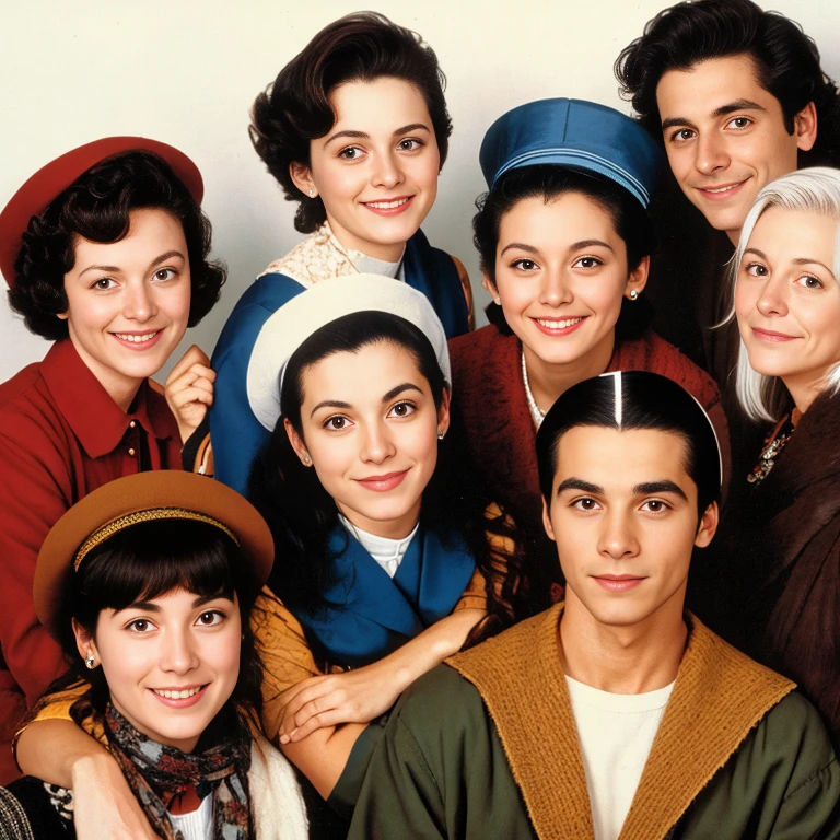 group of Jewish , focus on character faces