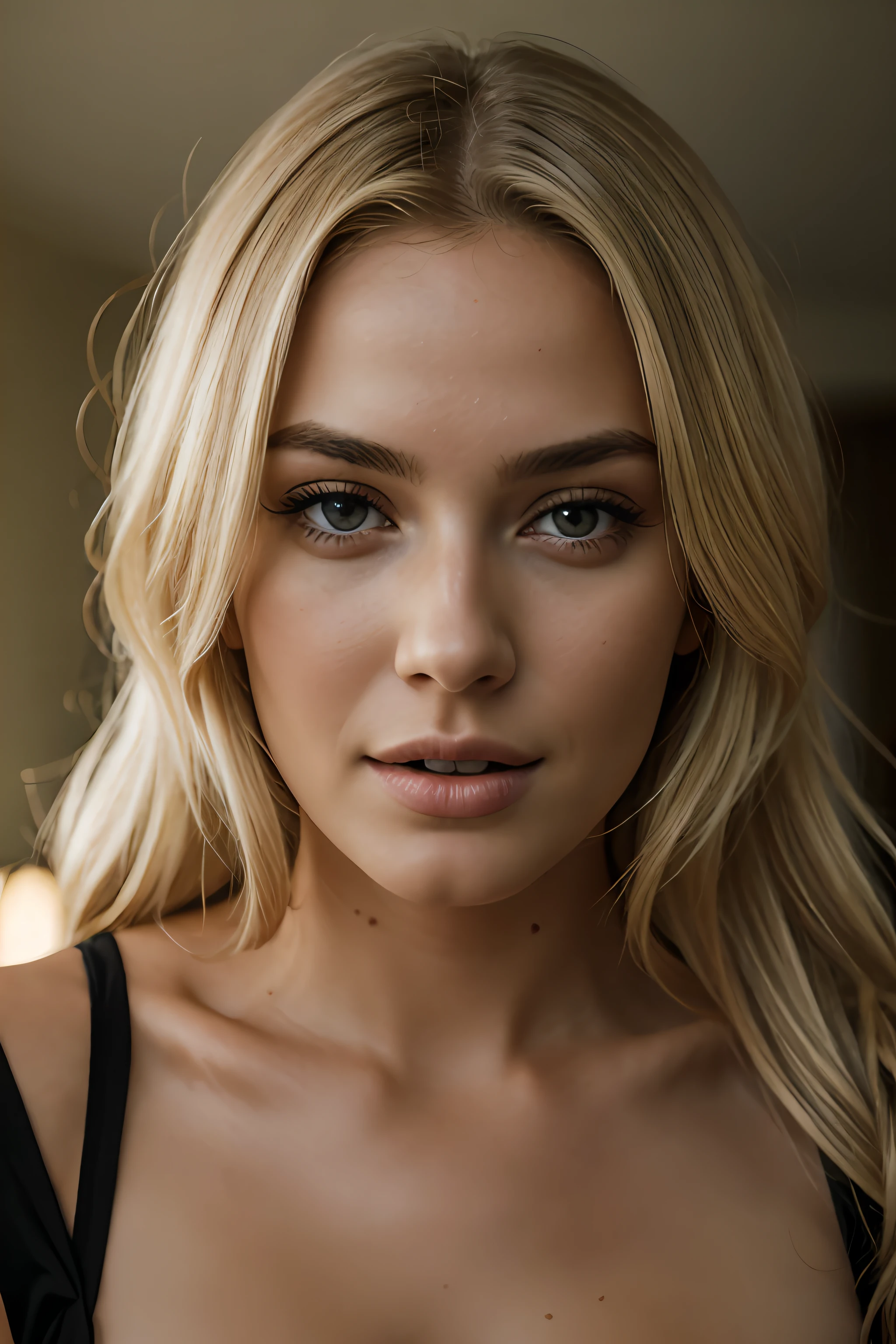point of view from the camera a beautiful photo of a 19 year model like blonde with mouth wide open , looking at the camera, from the perspective of the man receiving the , intricate, Exquisite details and textures, highly detailed, ultra detailed photograph, warm lighting, 4k, sharp focus, high resolution, detailed skin, detailed eyes, 8k uhd, dslr, high quality, film grain, Fujifilm XT3