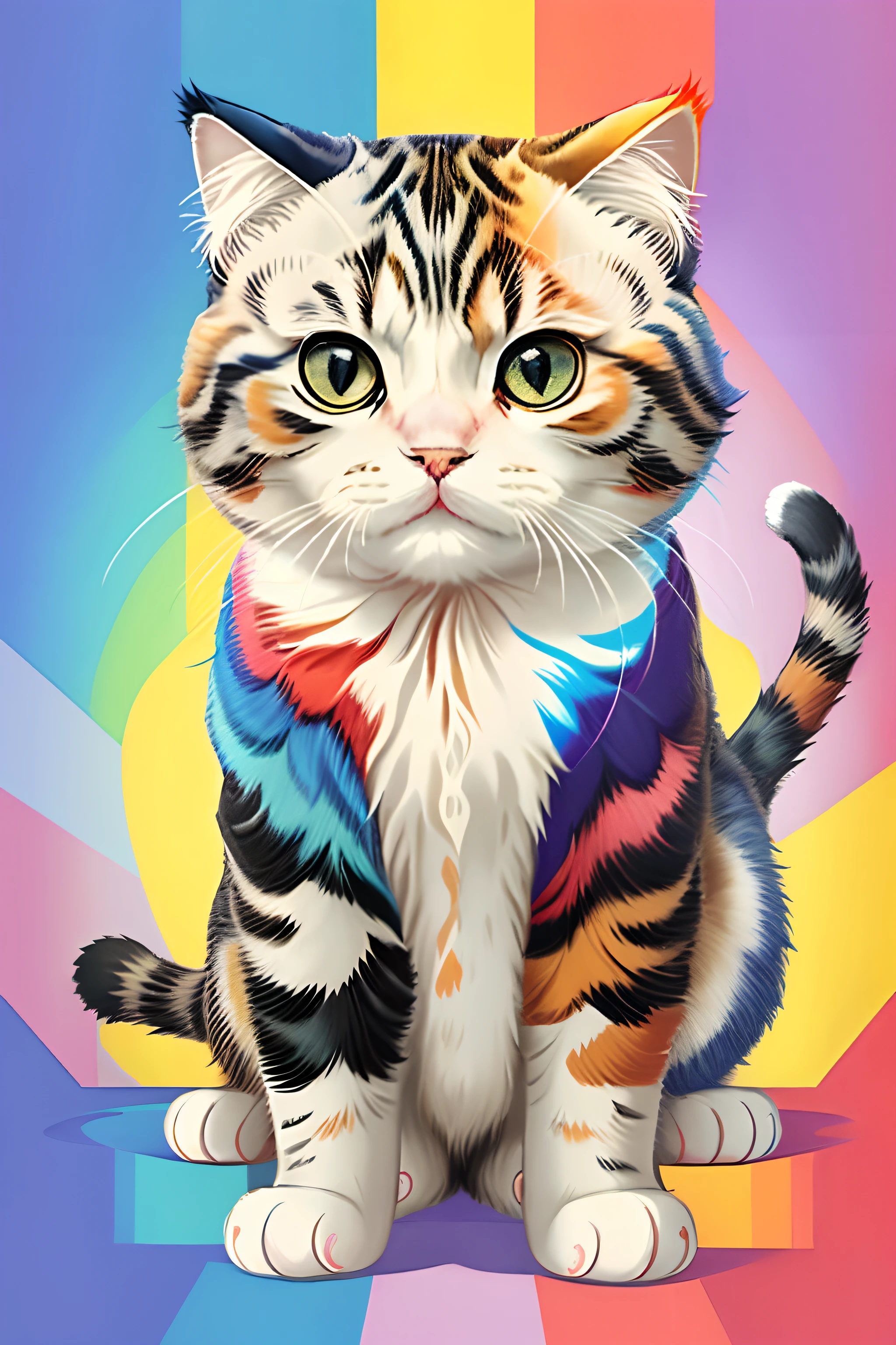 (Cat scottish fold )), Eduardo Kobra padding ,wall PORTRAIT geometric multidimensional, art, chibi,
yang016k, beautiful, colorful,
masterpieces, top quality, best quality, official art, beautiful and aesthetic,