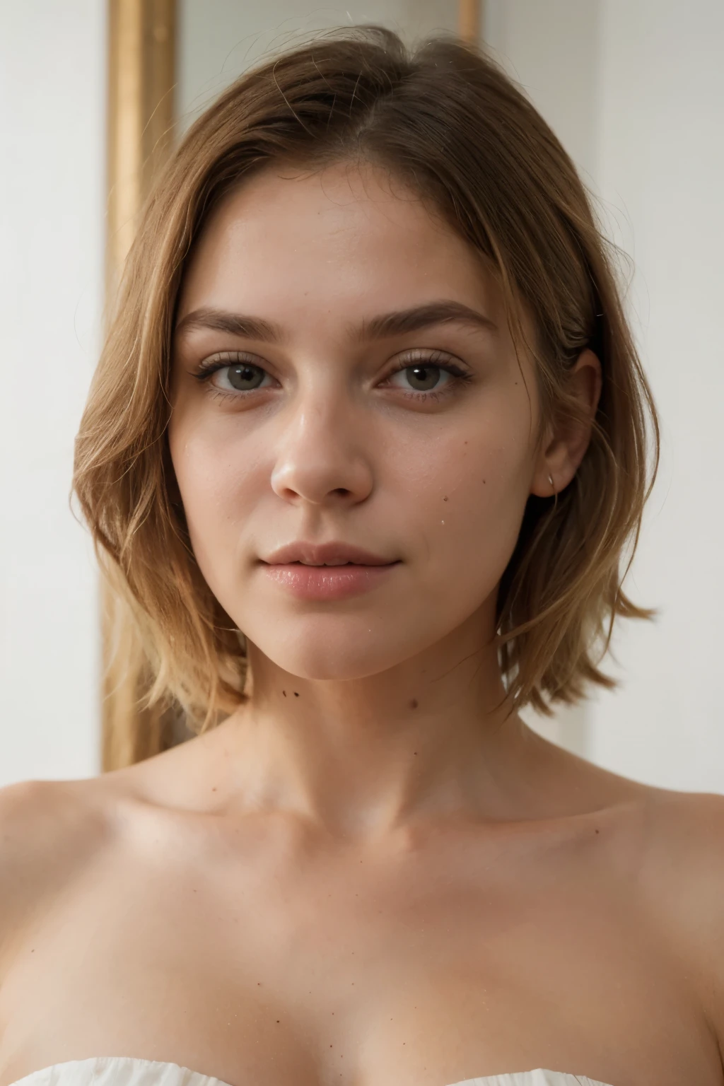 Prompts: portrait, woman, 27 years old, pretty, french, blonde short hair, big cheekbones, (acne:0.8), pleasant, flickr, 4k, canon eos r3 (and variations of this)