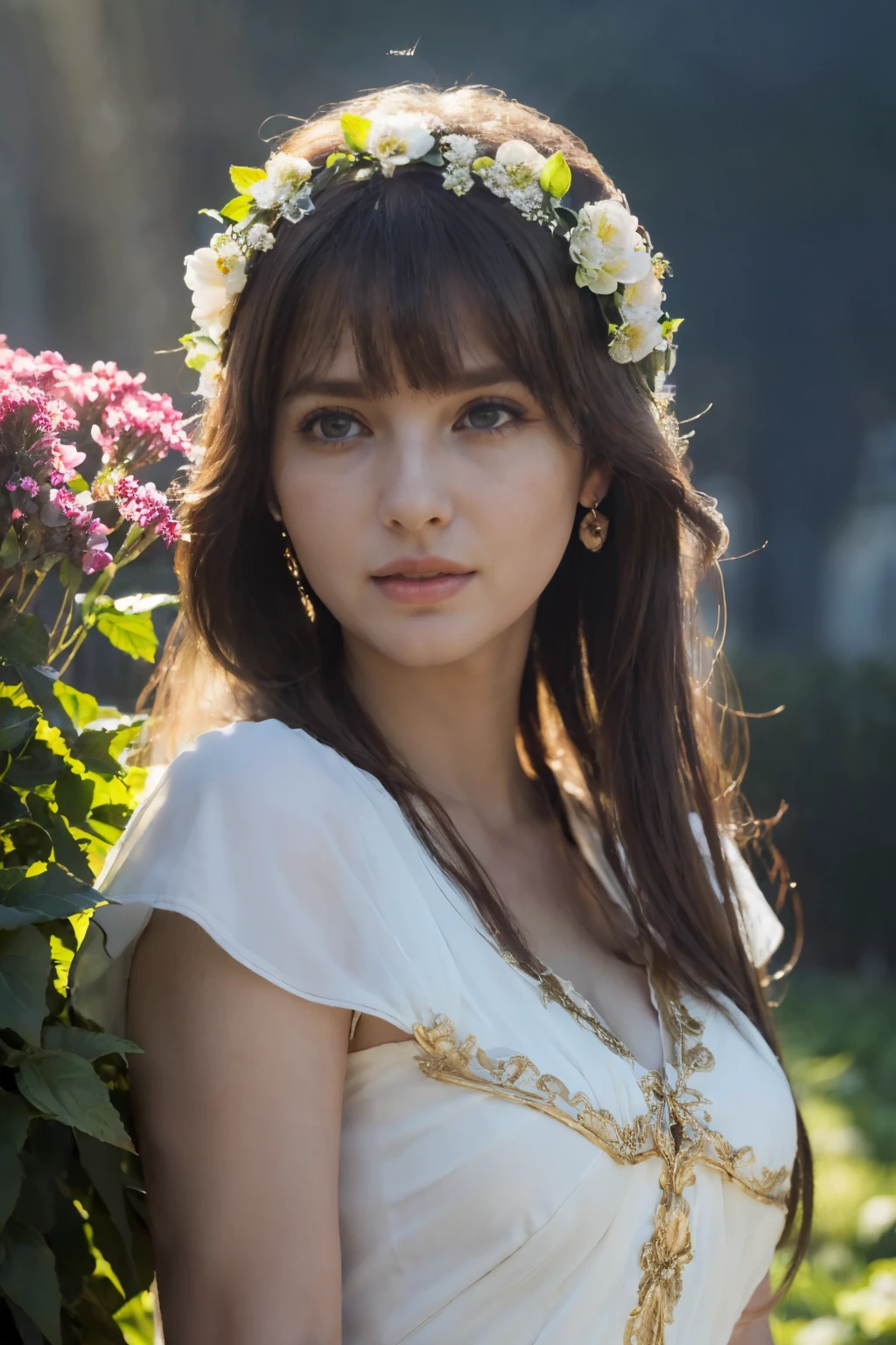 
((table top:1.4, highest quality)), (realistic pictures:1.4), 
((1 girl)), (An unearthly beauty), (dream-like),
(超High resolution:1.2), very delicate and beautiful, wonderful, Highly detailed CG Unity 8K wallpaper, Super detailed, High resolution, 
soft light, beautiful detailed girl, highly detailed eyes and face, beautifully detailed nose, beautiful and detailed eyes, 
(Dressed in ancient Greek maiden costume:1.3), 
cinematic lighting, perfect anatomy, slender body, (parted bangs),
(In the gardens of a Scottish castle:1.3), (Overcast dark background:1.3), (thick fog:1.3), (A ray of light shines on the flower garden in the garden:1.3), (outdoor), (contrast of light and dark),
cowboy shot, looking at the viewer, archaic smile, (fantastic beauty)