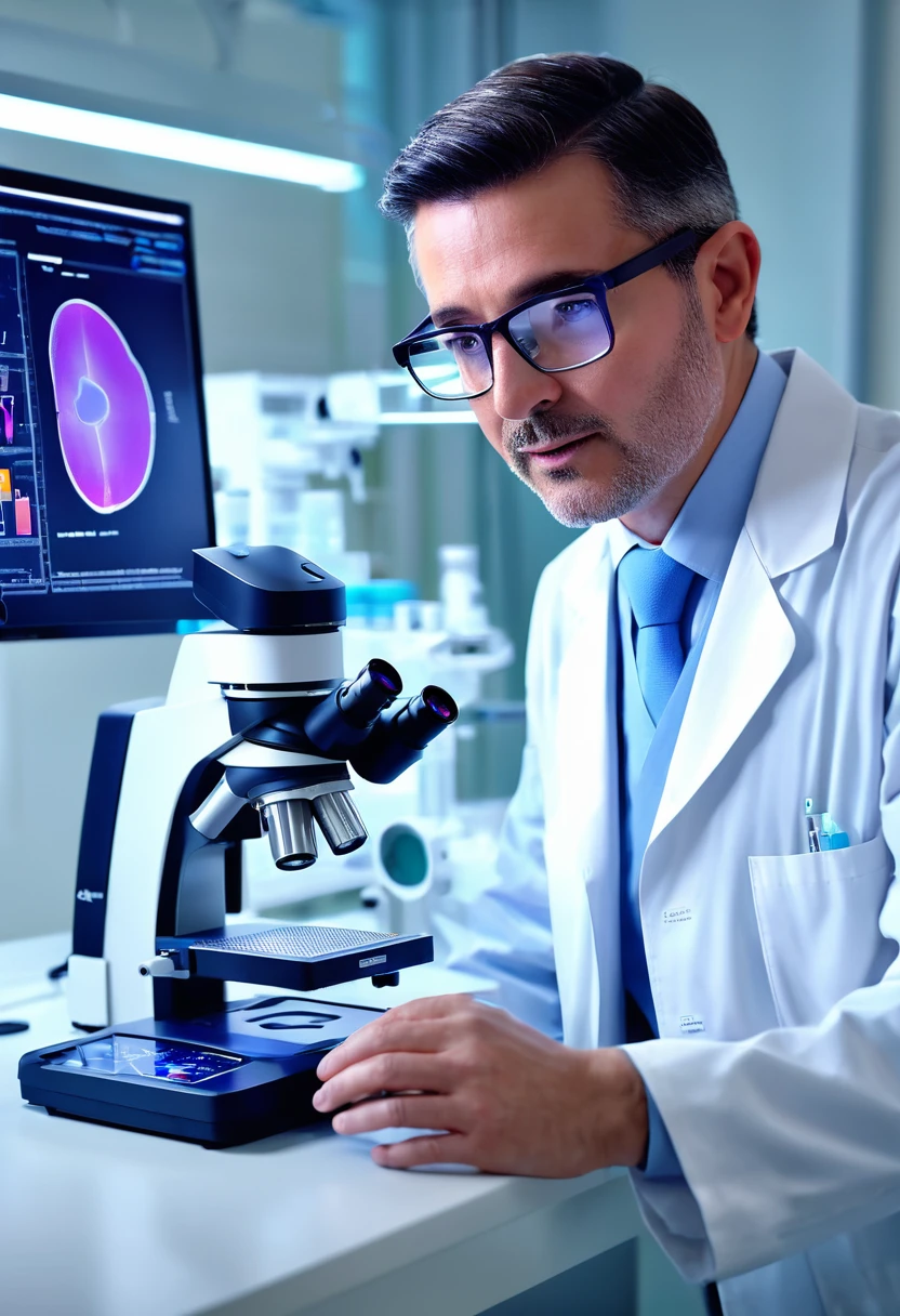 Clinical laboratory visual representation, precision highlighting, medical imaging scanners, biological sample analysis, early detection, disease monitoring, high precision, detailed medical equipment, vibrant color palette, professional lighting, 4k resolution, digital illustration, modern medical technology, scientific accuracy, laboratory setting, accurate diagnostics, futuristic imaging, ultra-detailed, high-tech medical equipment, professional, vibrant colors, precise lighting