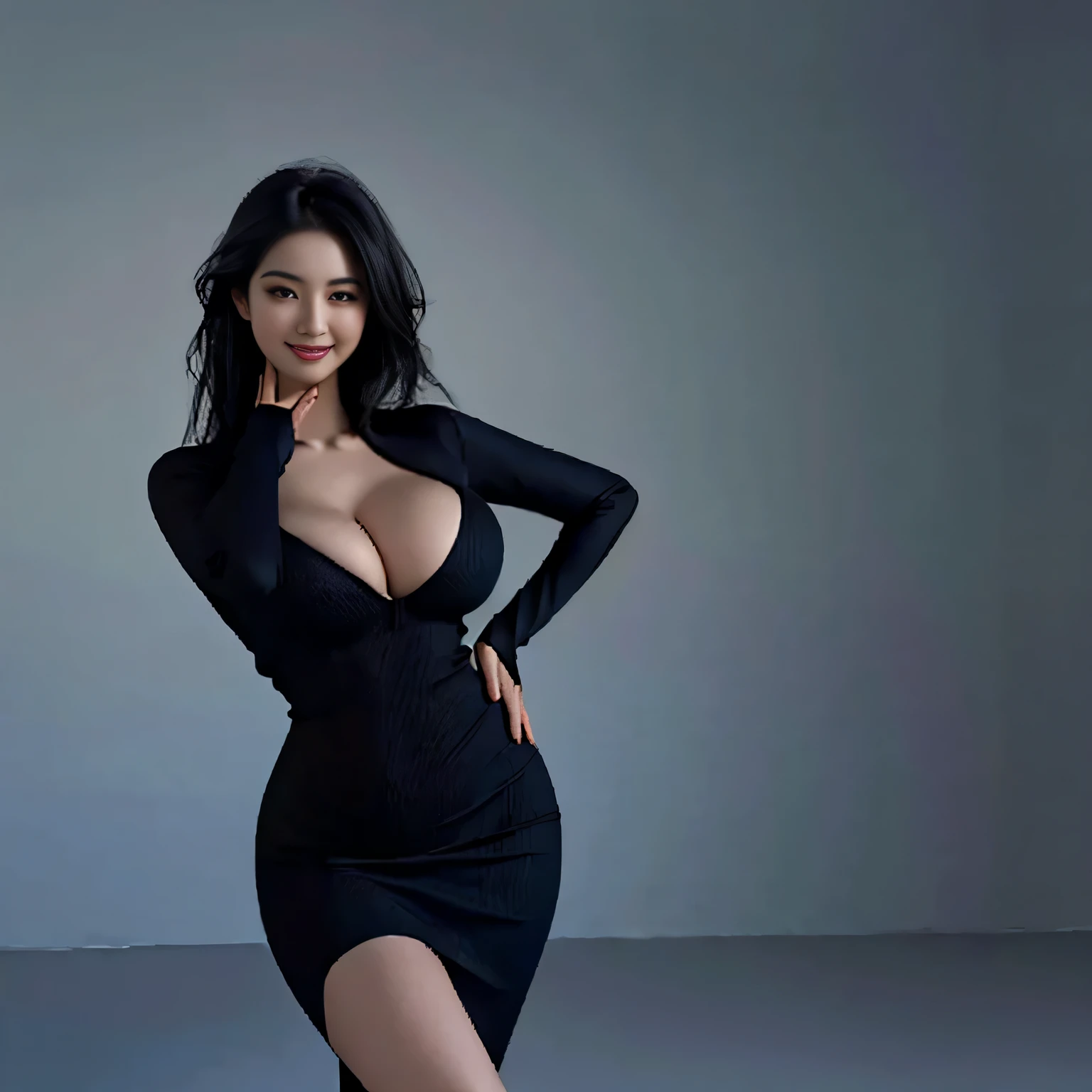beautiful girl, 1girl,korean Female Model, dynamic poses, ((smile)), long messy hair,black eyes, ((bodycon Dress)), dynamic dress color, (((plumpy body))), sfw, (big breast:1.3), Morning sunshine,Eyes on the audience, ((dynamicposes)),((dynamicbackground)), ((face details)),Double eyelids, reeds, realistic, masterpiece, highest quality, lens flare, belly dancer style, shade, city walk, [[chromatic aberration]], by Jeremy Lipking, by Antonio J. Manzanedo, digital painting, HDR, high contrast
