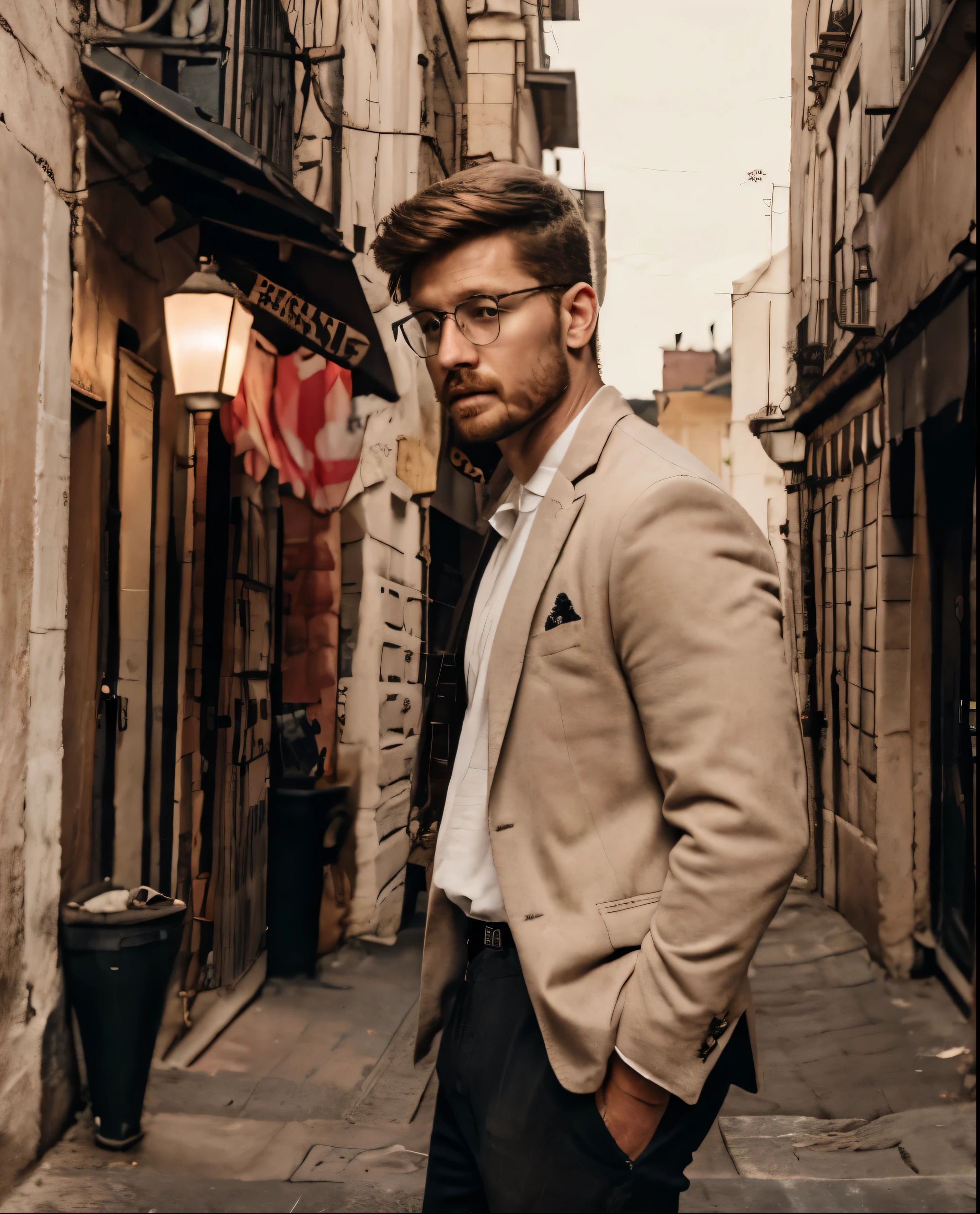 Séance photo dramatique, un homme, wear a stylish outfit, Posant, séance photo instagram, professionnel, Full HD, cinematic plan,