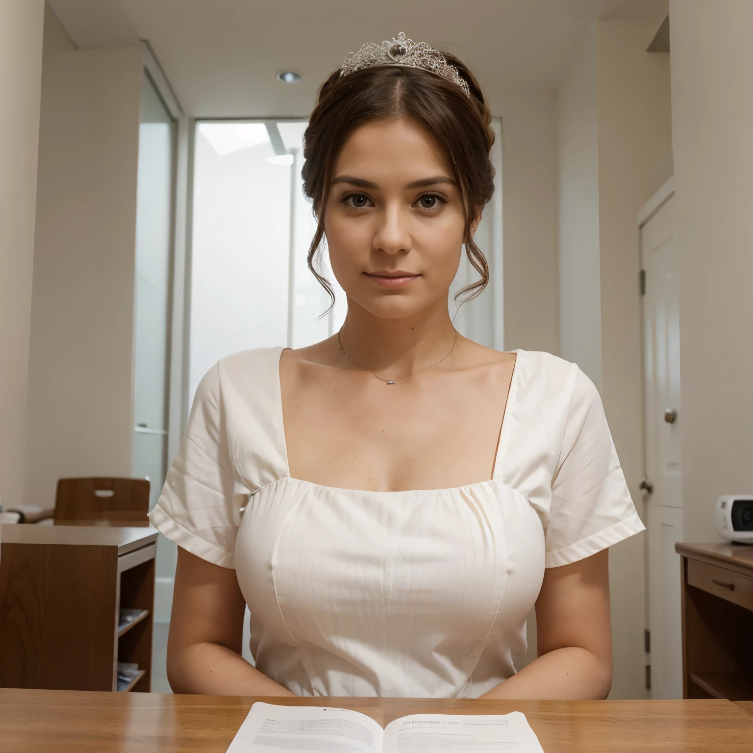 Create an image of a person in a registry office