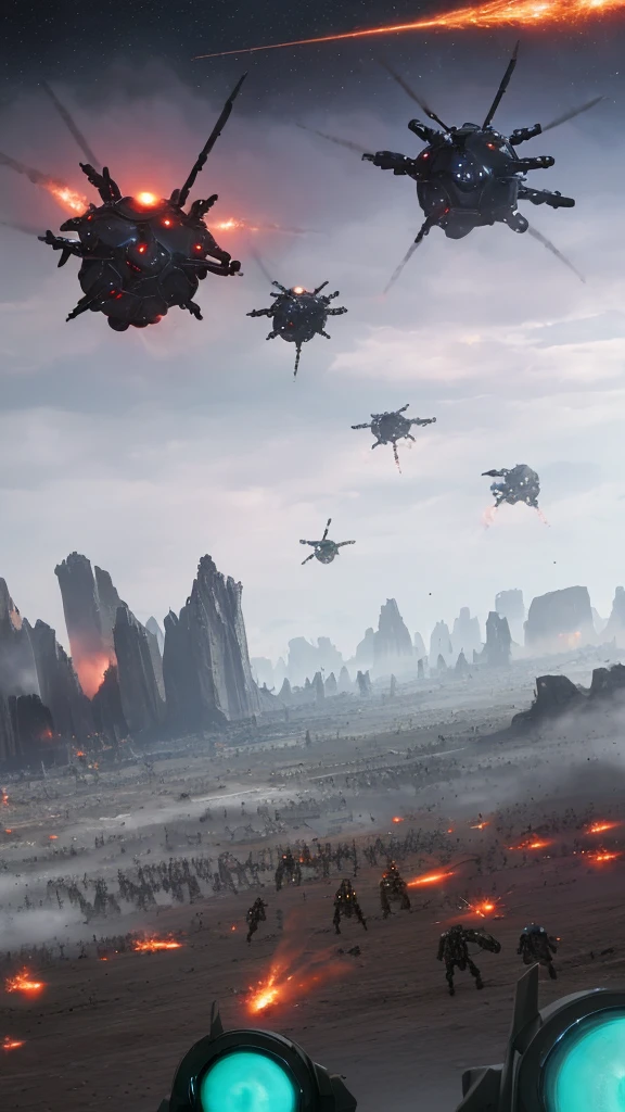 Astonishing panorama of end times. Enemy sattellites approach for invasion 