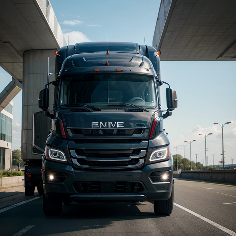 A robust and powerful futuristic semi truck