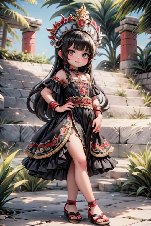 una hermosa mujer con serpientes, el rostro pintado de colores rojo negro y blanco, mexican prehispanic dress, hermosas sandalias