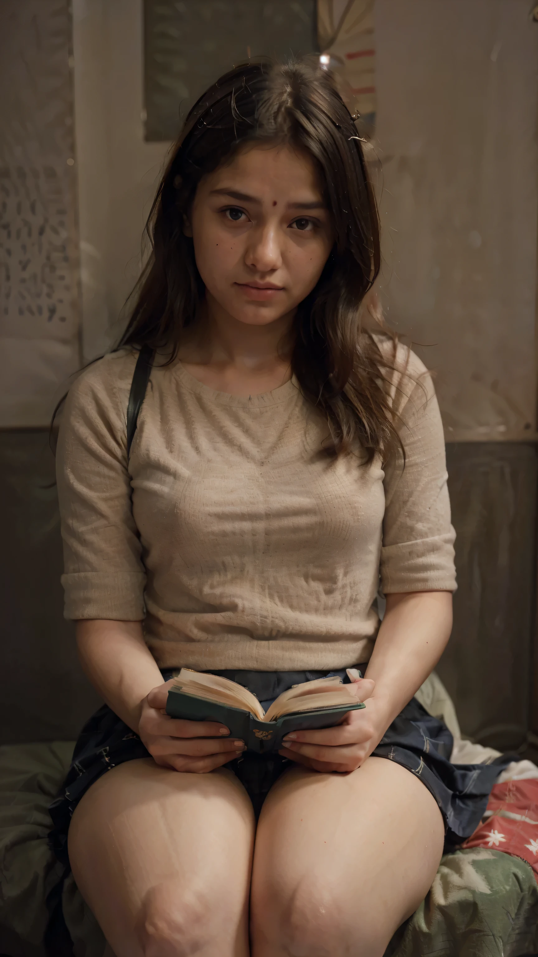 ((The most India beautiful school girl, she is reading a book, her classroom has a flag, she is 20 years old)), ((soft lighting, HD 16k, cinematic, hyperrealistic)).