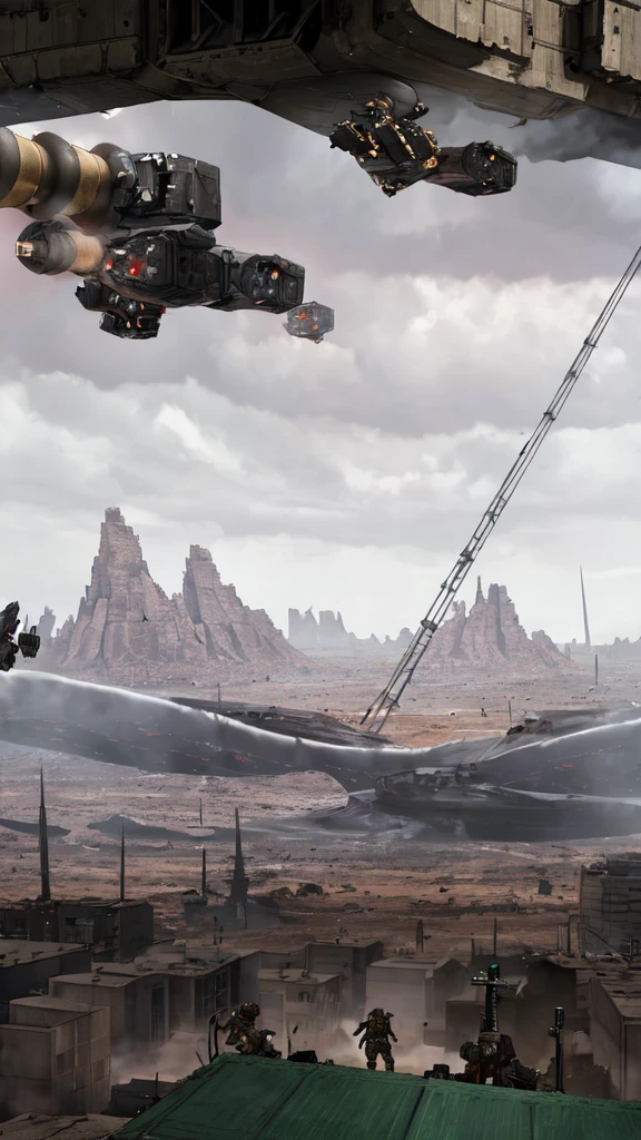 Astonishing panorama of end times. Enemy sattellites approach for invasion