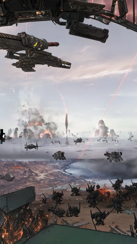 Astonishing panorama of end times. Enemy sattellites approach for invasion