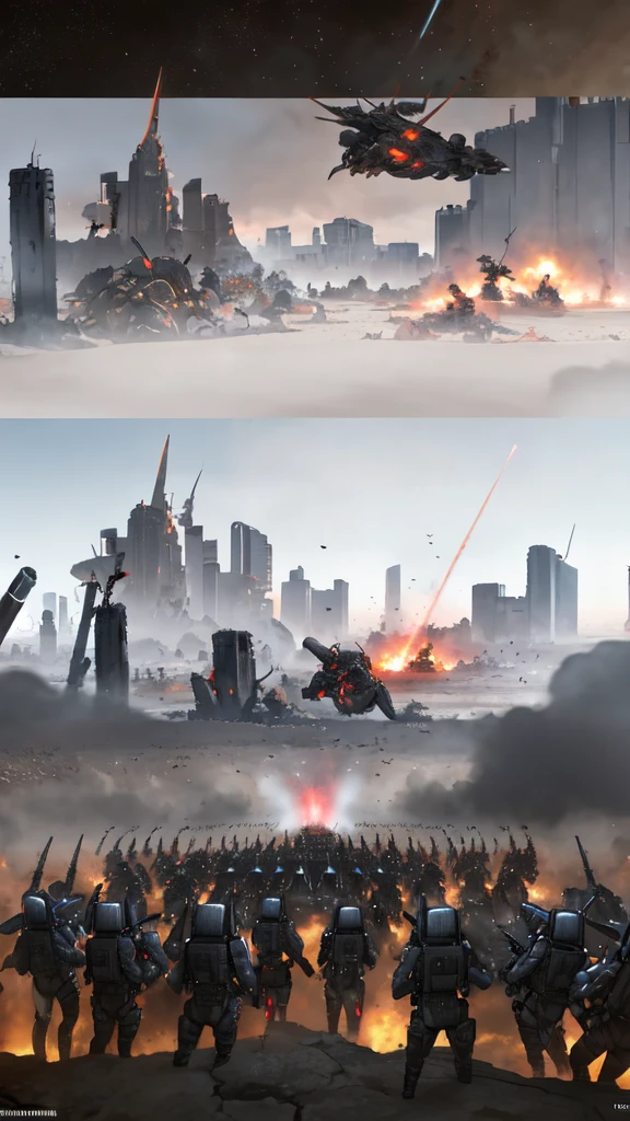 Astonishing panorama of end times. Enemy sattellites approach for invasion