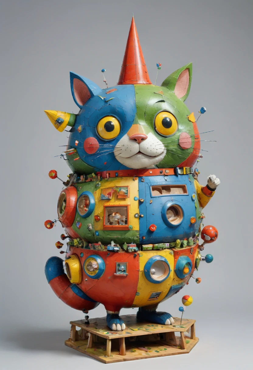 Giant Geometric Shape sculpture, by Richard Scarry, (masterpiece, best quality, perfect composition, very aesthetic, absurdres, ultra-detailed, intricate details, Professional, official art, Representative work:1.3)