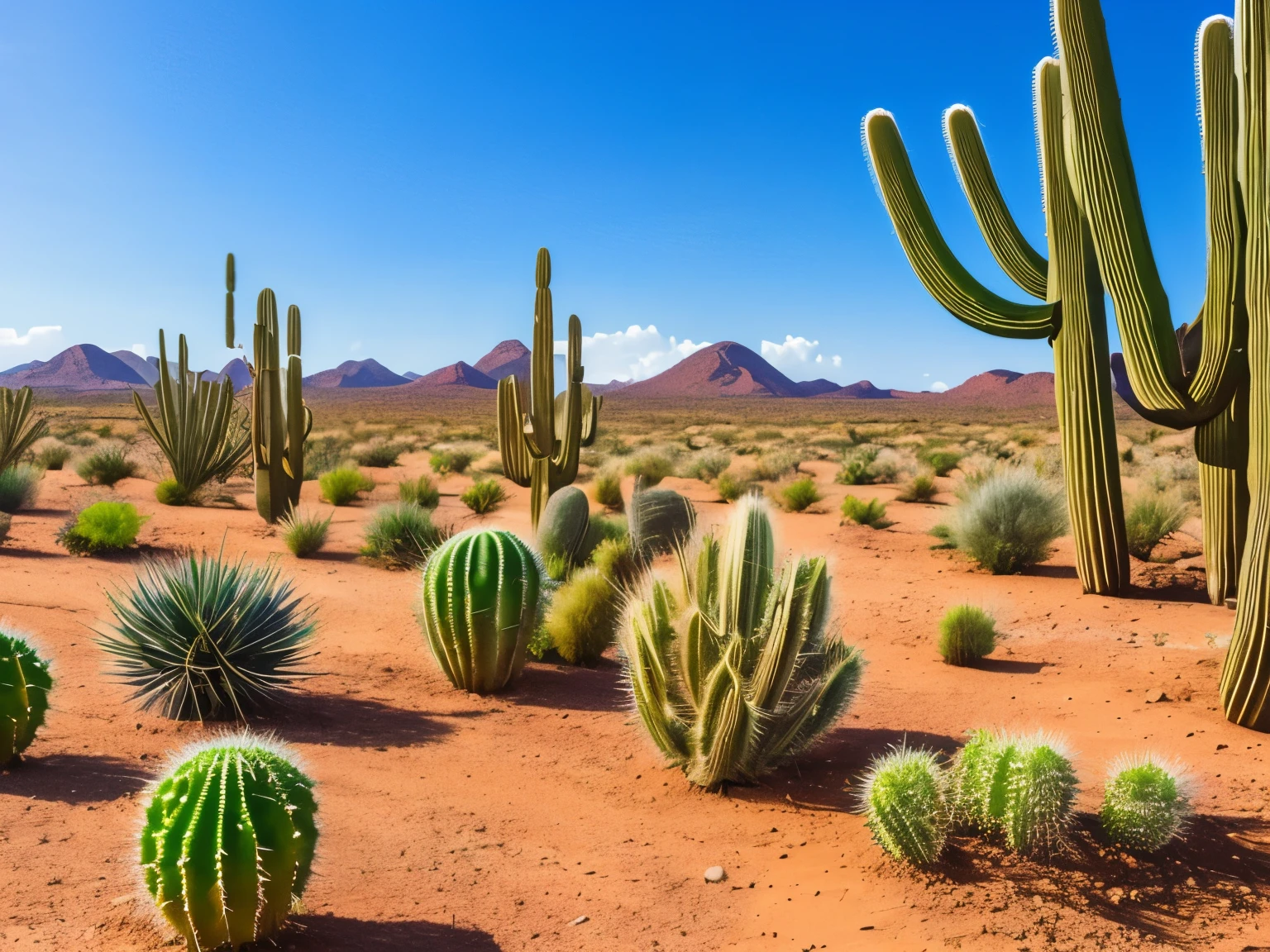 paisagem, Cactus plants in a desert area with a sky background, caatinga, paisagem do deserto, serene desert scenery