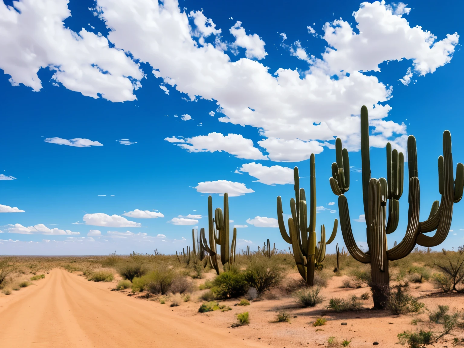 paisagem, Cactus plants in a desert area with a sky background, caatinga, paisagem do deserto, serene desert scenery