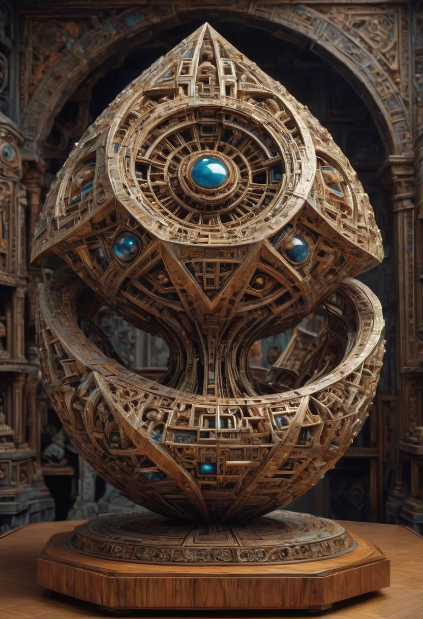 Giant Geometric Shape sculpture, by Vladyslav Yerko, best quality, masterpiece, very aesthetic, perfect composition, intricate details, ultra-detailed