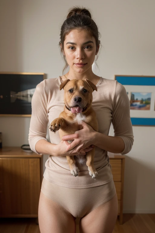 ((Melhor qualidade)), ((obra de arte)), (detalhado), perfect Pitbull dog, usando roupa futurista ,( junto com lindos Gatos fofos)