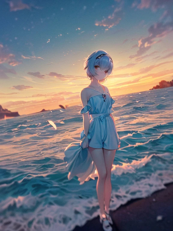 (((Ayanami Rei))),((((ROMPER,Design an image with a fisheye lens effect, capturing a wide field of view with a distinctive, perspectiva curva.ROMPER,)))1 chica,solo,(obra maestra,Mejor calidad, arte oficial,apuntar a los espectadores, beautiful y aesthetic:1.3),((ultra high resolution,golden ratio,)) (4k),((visto desde abajo,atardecer,in the ocean)),((((Burbujas,))))dynamic lighting, cinematic lighting,(Fancy,dreamer,mapeo de fotones, radiosidad, physically based rendering,automatic white balance), technological sense,asombroso,sharp focus,Fondo rico, (((high detallado skin,)))dynamic lighting,intricate detallado outfit,ojos brillantes,ojos llorosos,((cabello corto,))expressionless face,Pieles,esbelto,Traje blanco,headgear,(obra maestra sidelighting),(bishoujo,lustroso),(pelo azul cielo,ojos rosados,）[[delicate fingers y hys:0.55]::0.85],(Detalle de los dedos),(((Ultraphotographic quality,ultra wide angles)))),((incredibly absurd,Fotorrealidad)),tiro de cuerpo completo,((extremadamente_detallado_eyes_y_rostro)),(pelo despeinado),chica de cine,(Dynamic configuration: 1.2),brillante,nebulosa a la deriva,ethereal, Lustroso ,contraste sorprendente,