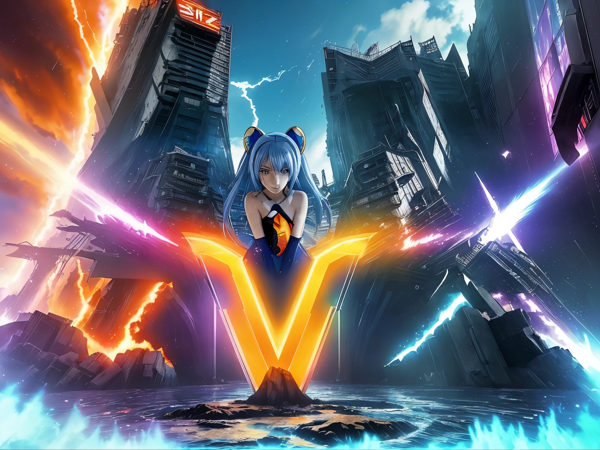 Incorporate iconic anime elements into the letters of "ANIME WORLD Z" to reflect the theme of your channel.