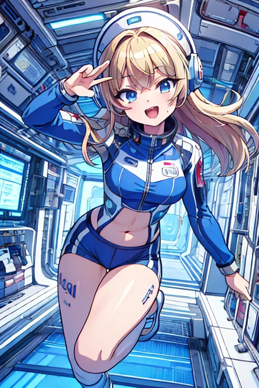 top-quality,Top image quality,in 8K,4K,masterpiece,ultra-detailliert,Beautiful,ultra-quality, best quality,high resolution, ultra-detailed,game cg,dutch angle,(acrobatic pose):5,jumping:5,(inside spacestation,)beautiful detailed eyes,five fingers,headphone,nsfw,a beauty girl,(astrovest):5,(track uniforms),wet,(steam:1.5),Running form,open open mouth,(blonde hair),(long hair):2,Navel,space_station_interior, exercise_room, futuristic, high_technology, zero_gravity_exercise_equipment, high_resolution_landscape, sleek_design, minimalistic, 8K_resolution, game_cg_style, Dutch_angle, detailed_character, track_uniform, perfect_running_form, intense_expression, detailed_eyes, determination, steam:1.5, beauty, strength, five_fingers, visible_navel, open_mouth, ultra_quality, high_resolution, ultra_detailed,astrovest