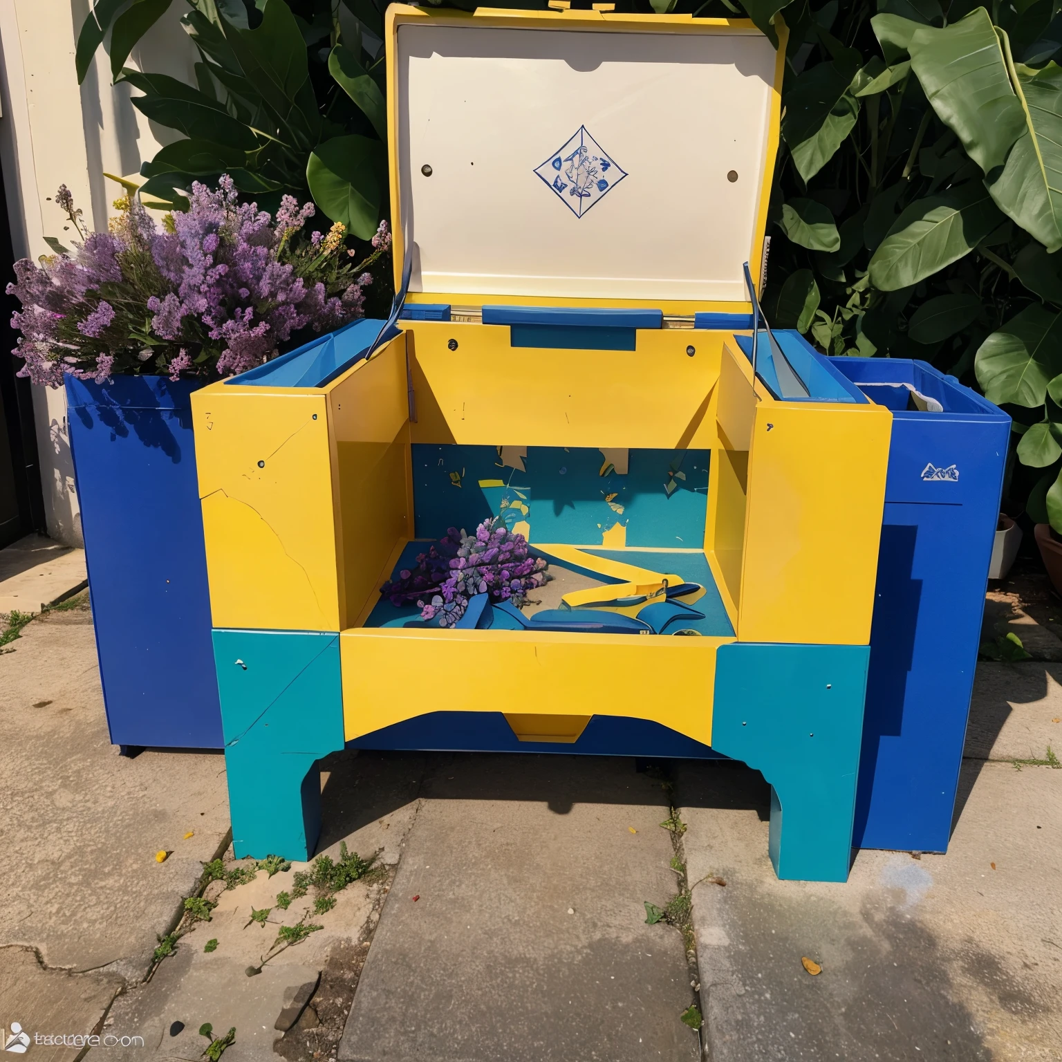 Create me a game box for a therapeutic resource in blue colors, laranja, amarelo, lilac and green