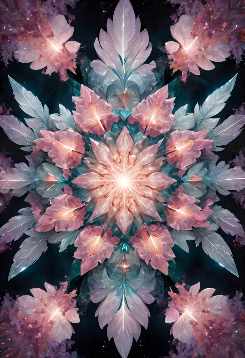 giant geometric shape, mandala sacral geometry made of LILACS flowers petals, hypnotizing, stars, golden ratioin the middle of picture, flying above the on the landscape made of fractal crystals Swarovski, glowing tesselations, centered, sharp focus, perfect composition, dynamic, shining glowing ,blue,white,coral pink, pink, tiffany blue, stars swirling, windy, sparkles swirling, green,pastel, cloudy, fantastic adventure,high quality 16k resolution, gothic (luminism photography:1.7) aurora light, with a long long glowing roses, feathers and tiny bells, t quartz, shining, mosaic, glitter, made on Nikon, sharp focus, perfect quality, high resolution, long shot, 16k resolution, masterpiece, breathtaking, strict details, meticulously detailed, complementary colors, soft colors EPIC 3d shading detailed matte painting intricate details, HDR, beautifully shot, hyperrealistic, sharp focus, megapixels, perfect composition, high contrast, cinematic, atmospheric, moody . masterpiece, best quality, very aesthetic, absurdres, otclillsn