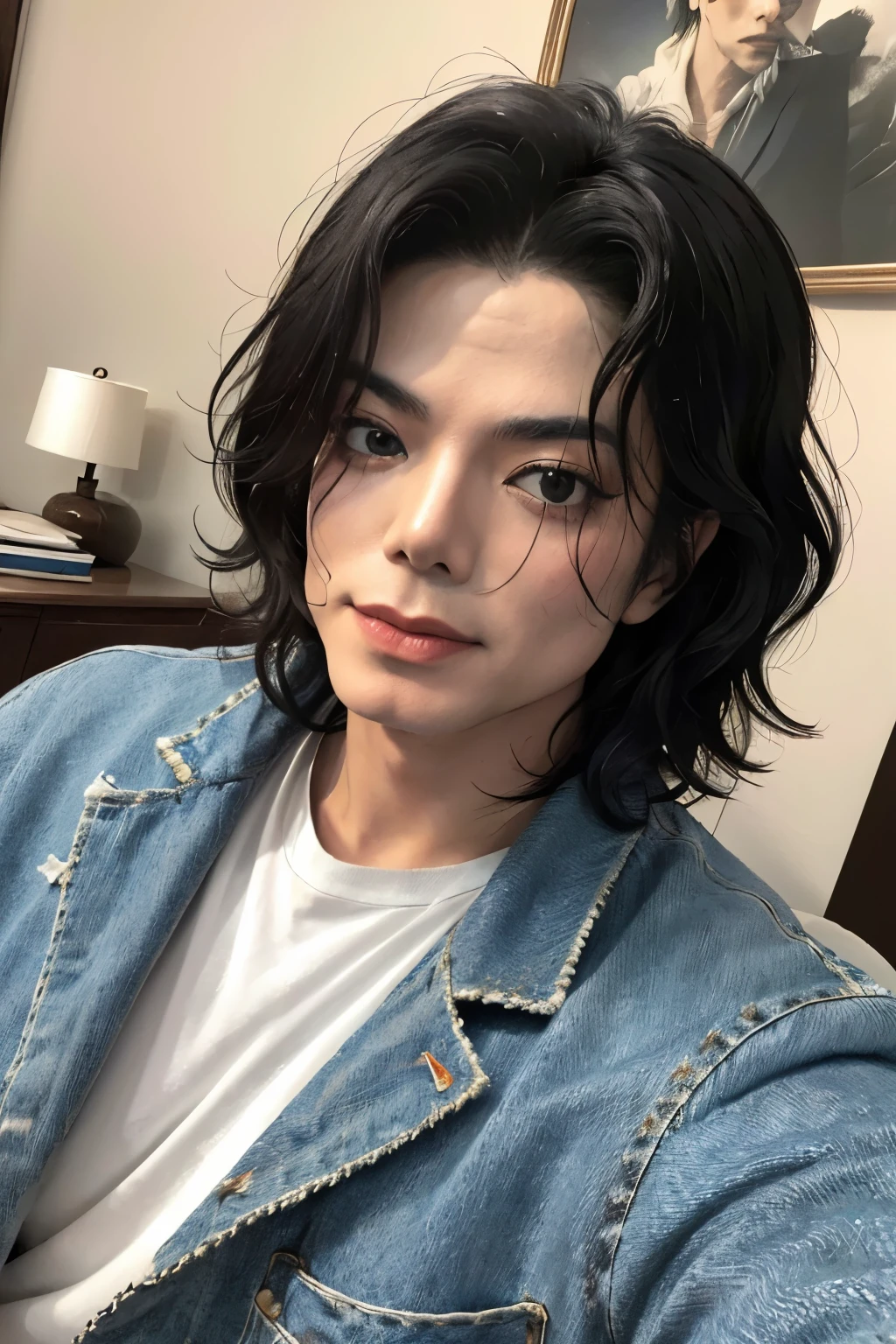 ((Mejor calidad)), ((obra maestra)), (detallado), Michael Jackson, detalle en su rostro lo mas parecido