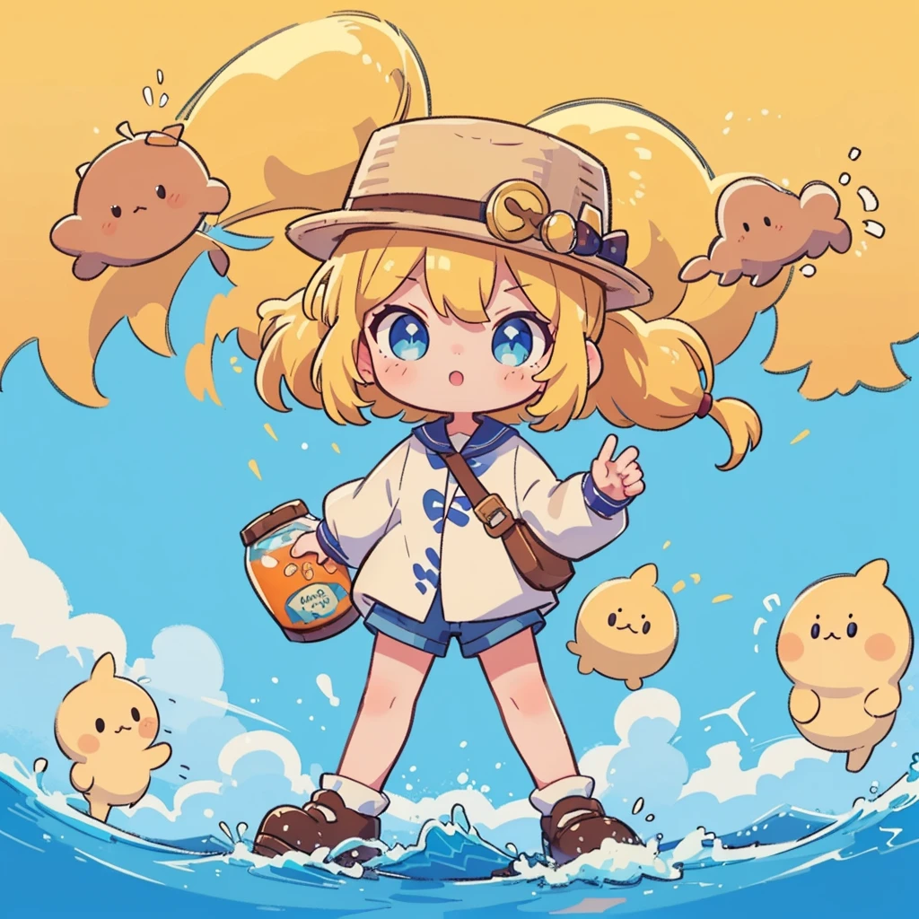 (highest quality, High resolution, Super detailed, masterpiece:1.2), Messy, 100,000 people, wavy blonde hair, adult, blue eyes, ponytail, Look at his handsome face, casual clothes, Charmな, Charm, Complex eyes and facial features, tanned skin, Wearing a deep 10 gallon hat、Striking a stylish pose.