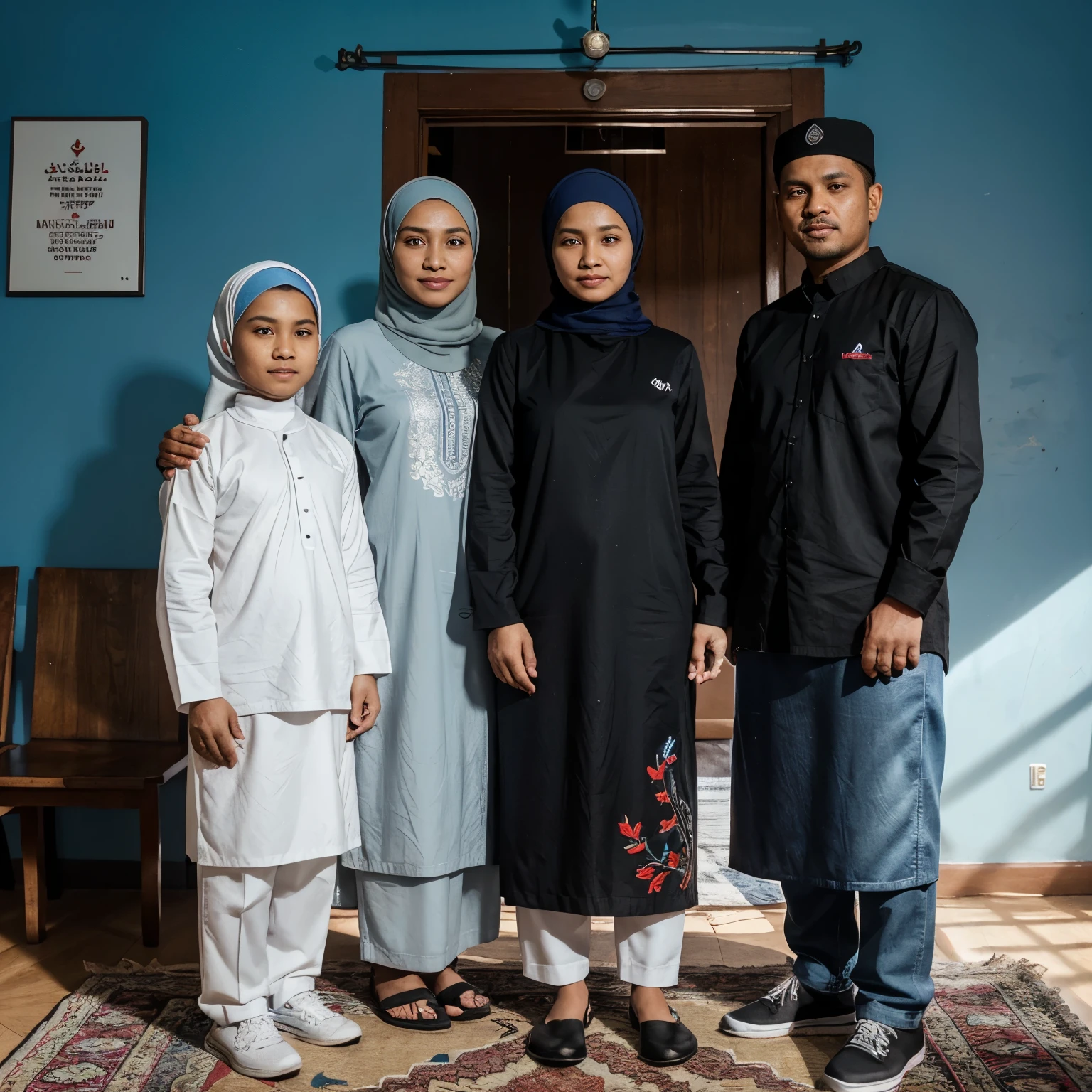 Moslem family mommy daddy 3 boys