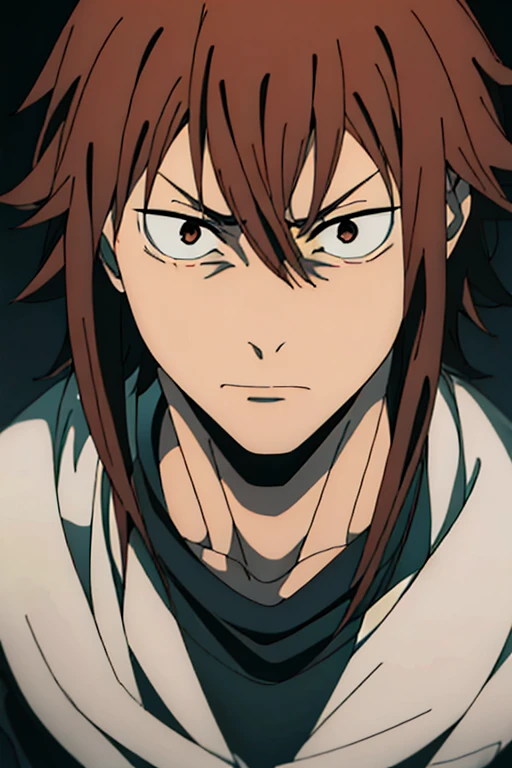 Close de (personagem de anime masculino:1.3), (intense gaze:1.2), (olhos pretos claros:1.3) com, cabelo preto escuro espetado, cabelo curto, sobrancelhas franzidas, (serious expression:1.2), Rosto sombreado, (capa preta com detalhes dourados:1.1), dollar sign in the eye, high detail digital illustration, (fundo escuro:1.1), Estilo Anime, strong facial features, cores contrastantes, comportamento focado, roupa social gravata preta, roupa social e gravata, mais roupa social e gravata