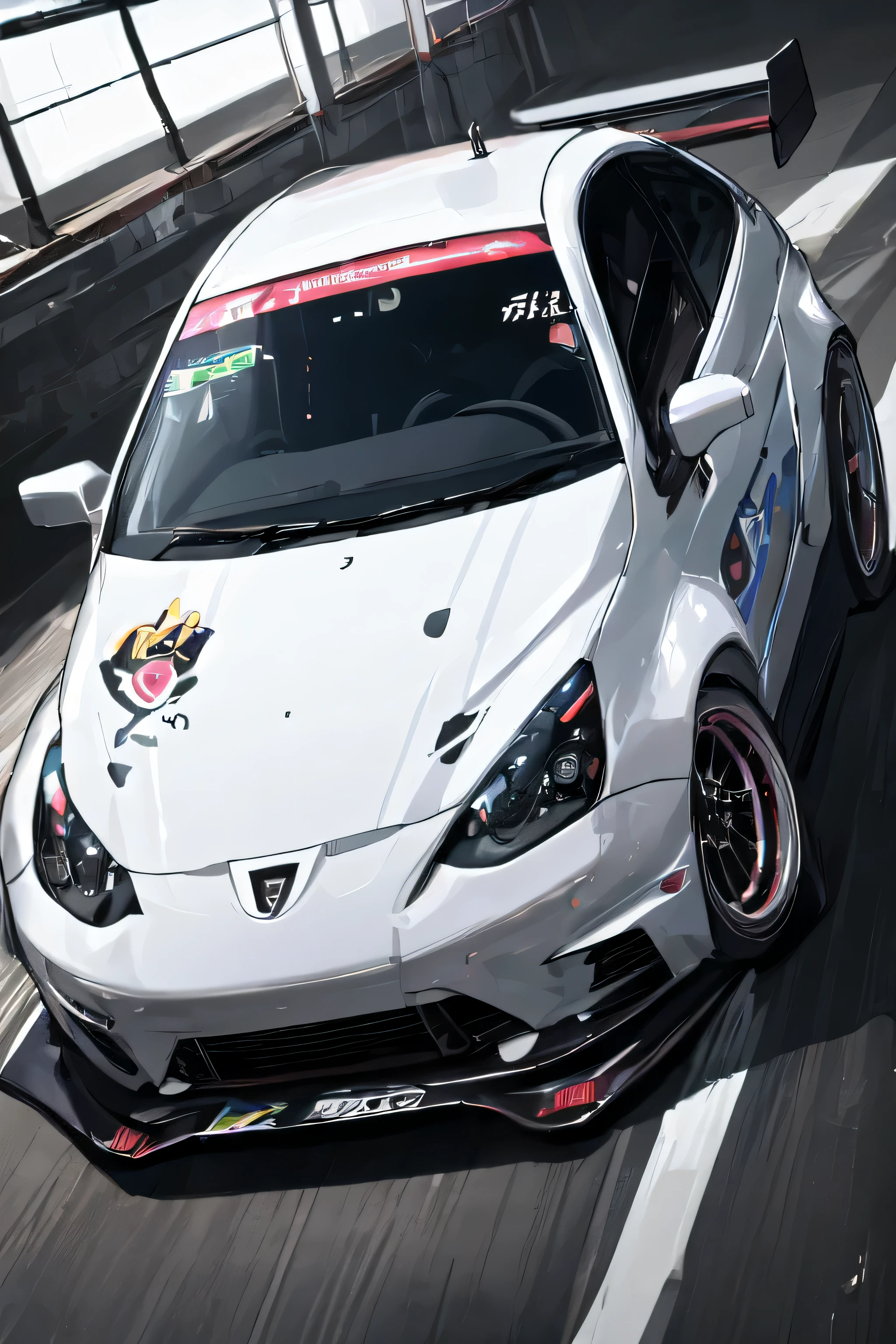 ((Melhor qualidade)), ((obra de arte)), (detalhado), A Corsa hatch with Japanese tuning style modification_jdm_cor cinza escur_nas ruas japonesas 