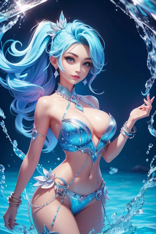 diamond heart, vibrant and captivating, sparkling in the blue ocean, beautiful and luminous (best quality, highres:1.2), ultra-detailed, realistic:1.37, with vivid colors, sharp focus, and exquisite lighting break from behind