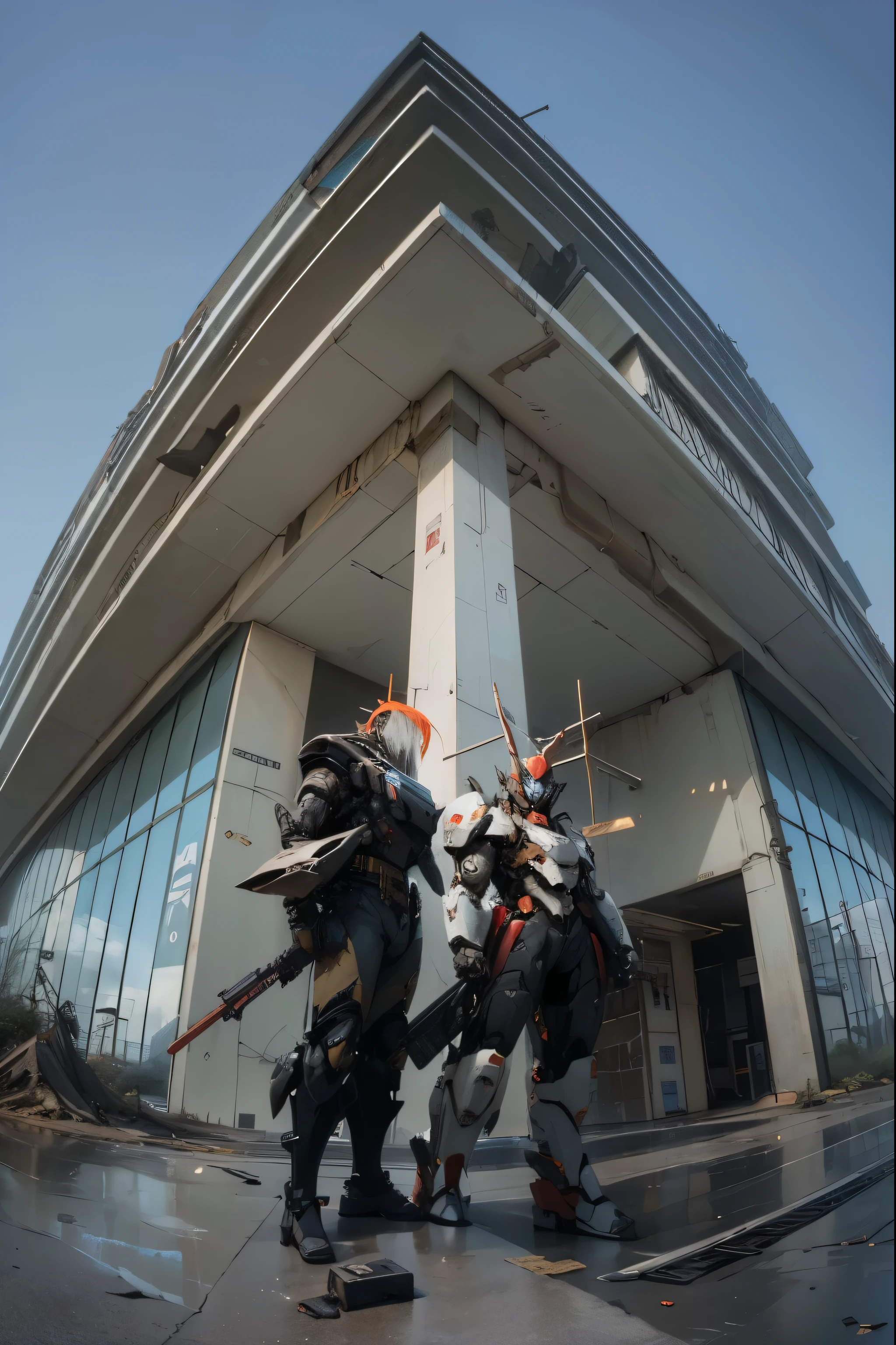 (Best quality, 8k, 32k, Masterpiece, UHD:1.2) Set the scene in a dystopian future where towering skyscrapers are replaced by colossal mechanical giants, with a giant robot serving as a towering building in the urban landscape. Emphasize the industrial and mechanical aesthetic of the city, with gritty details and weathered textures that evoke a sense of decay and neglect.
Depict the giant robot as a massive structure looming over the city skyline, its metallic frame adorned with rivets, panels, and other mechanical details that give it a distinctively robotic appearance. Use dynamic lighting and shadows to create depth and dimension, enhancing the sense of scale and grandeur of the robot.
Surround the base of the giant robot with a wasteland of discarded robotic parts and debris, strewn across the landscape like the remnants of a battlefield. Incorporate rusted metal, broken machinery, and other detritus to convey the sense of desolation and decay that permeates the scene.
Populate the scene with elements that evoke the atmosphere of classic 1980s anime, such as neon signs, billboards, and other futuristic details that hint at a world of advanced technology and urban decay. Use a muted color palette with hints of neon to capture the retro-futuristic aesthetic of the era.
Finally, imbue the scene with a sense of mystery and intrigue, leaving viewers to wonder about the story behind the giant robot and the world it inhabits. Use cinematic framing and composition to draw attention to key elements of the scene, inviting viewers to explore the richly detailed world you've created."