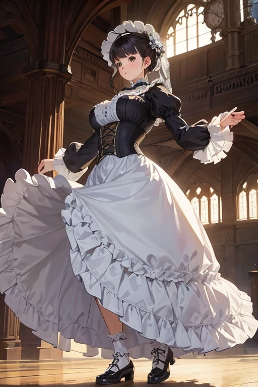 gigantic comically large long hoopskirt crinoline, rigid fabric, structural fabric, victorian era