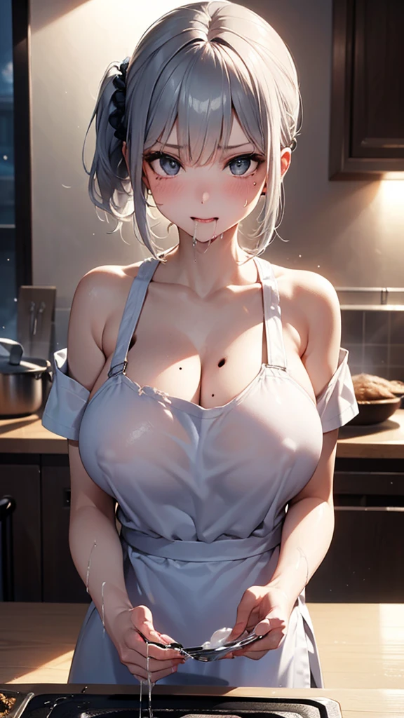 (mean looking girl:1.3),(night:1.5),(and chest:1.4),RAW photo, highest quality, High resolution, (masterpiece), (Photoreal:1.4), (mole under eye),sharp focus, nffsw, 8K resolution, intricate details, Depth of the bounds written, Highly detailed CG Unity 8K wallpaper, with front light, woman,25 years old、 Cheerful with laughter、clear eyes、(cooking:1.5)、See-through、(silver short hair side ponytail:1.3)、Eimei,(Quickly:1.5)、(Beautiful scrunchies:1.3)、dark background、(Cafe)、indirect lighting、Big sister's mood、Holding coffee in your right hand、black off shoulder dress:1.3、A huge amount of semen drips onto her breasts.、A huge amount of semen drips down her thighs、A huge amount of semen drips down her thighs、Covered in semen、Covered in semen、A huge amount of semen drips onto her breasts、A huge amount of semen drips onto her breasts.、A huge amount of semen drips down her thighs、A huge amount of semen drips down her thighs、Covered in semen、Covered in semen、after rape、after sex、torn clothes、A large amount of semen overflows from her mouth and drips onto her chest. 、crying face、全裸のwoman、naked apron、sexy