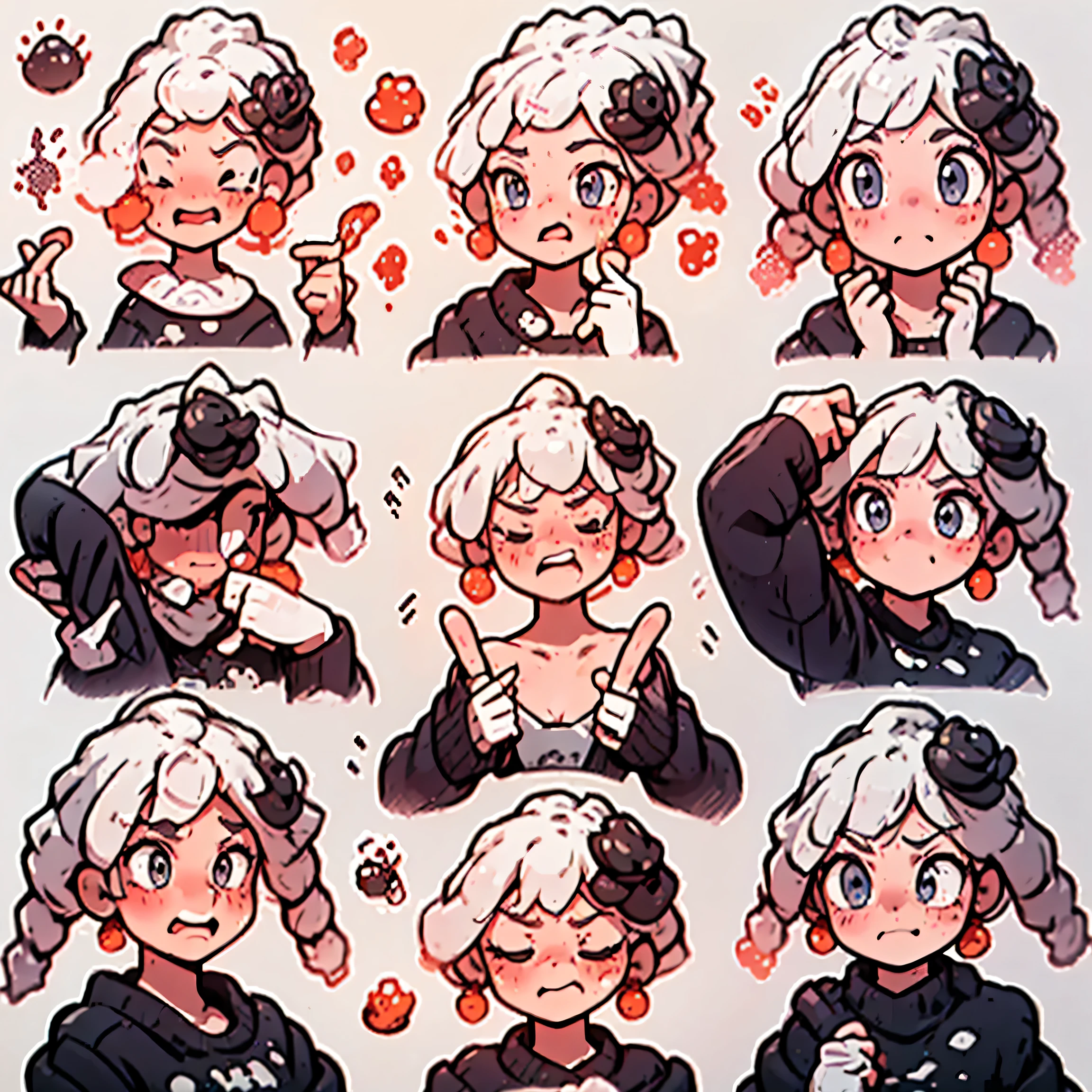 1 Cute Girl，6 tables，6 poses and expressions，Different emotions