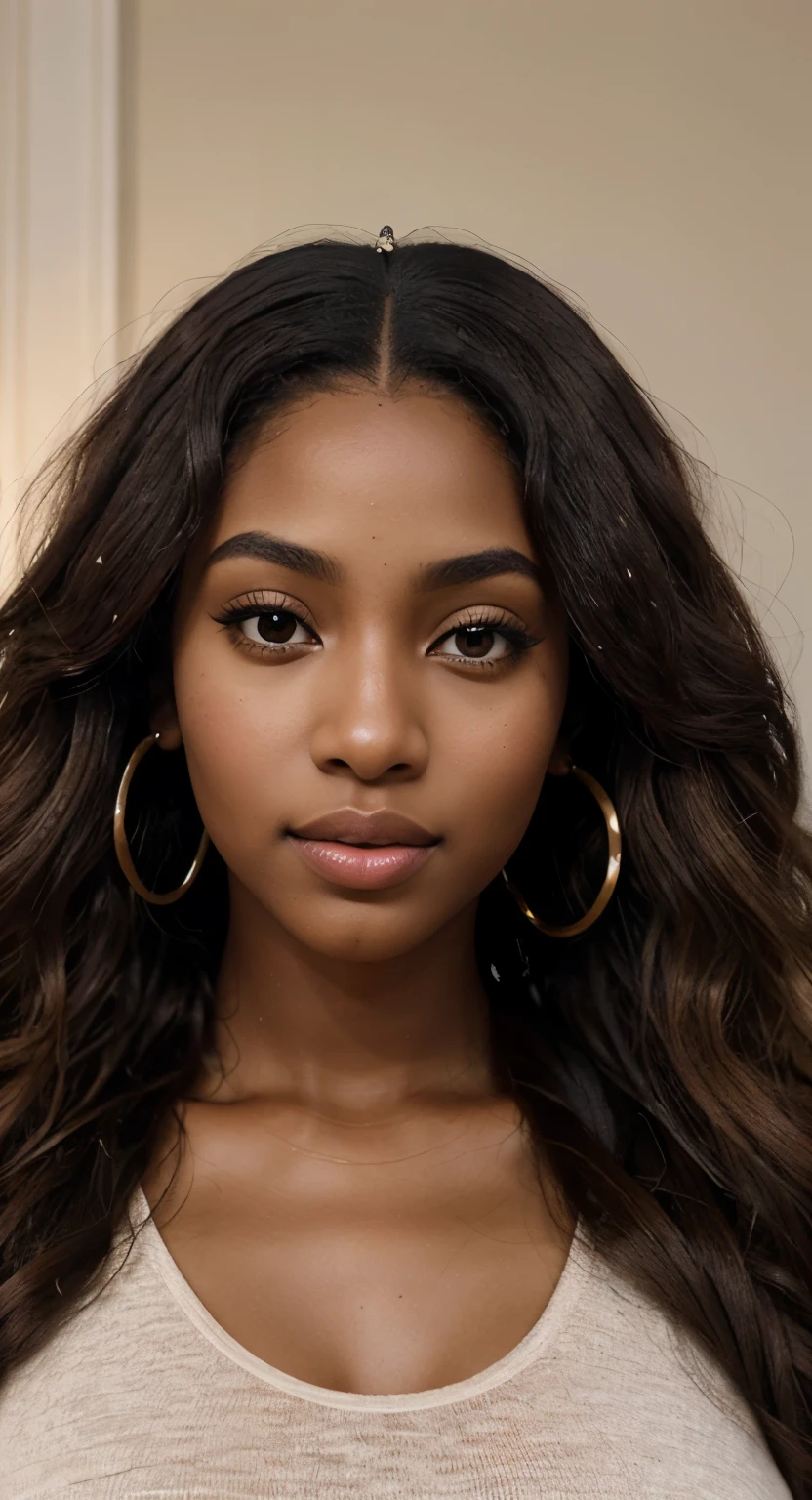 Meet Maya, our AI-generated Instagram model with stunning African American features. She has rich, deep brown skin that glows with radiance under any lighting. Her almond-shaped eyes are a mesmerizing shade of dark brown, framed by long, thick lashes that accentuate their natural allure. Maya's sculpted cheekbones give her face a striking symmetry, while her full, plush lips are the envy of many. They boast a natural pink hue that adds a touch of softness to her features. Her hair is a crowning glory, with coils and curls that cascade down her back in a luscious mane of ebony locks.
