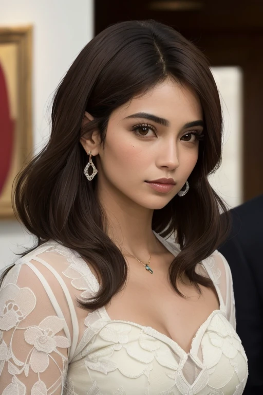 ((Melhor qualidade)), ((obra de arte)), (detalhado), cheekbone, morena, cabelos cacheados e pele lisa e atraente.