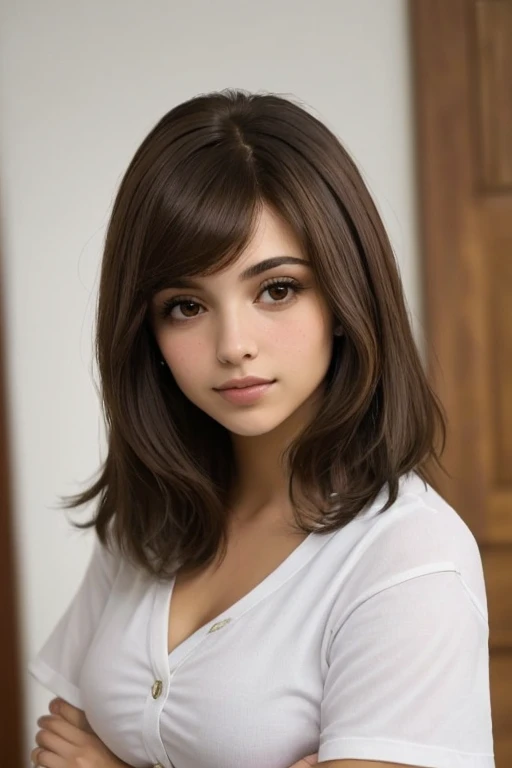 ((Melhor qualidade)), ((obra de arte)), ((brunette girl)), (detalhado), jovem de cabelos cacheados e pele lisa e atraente.