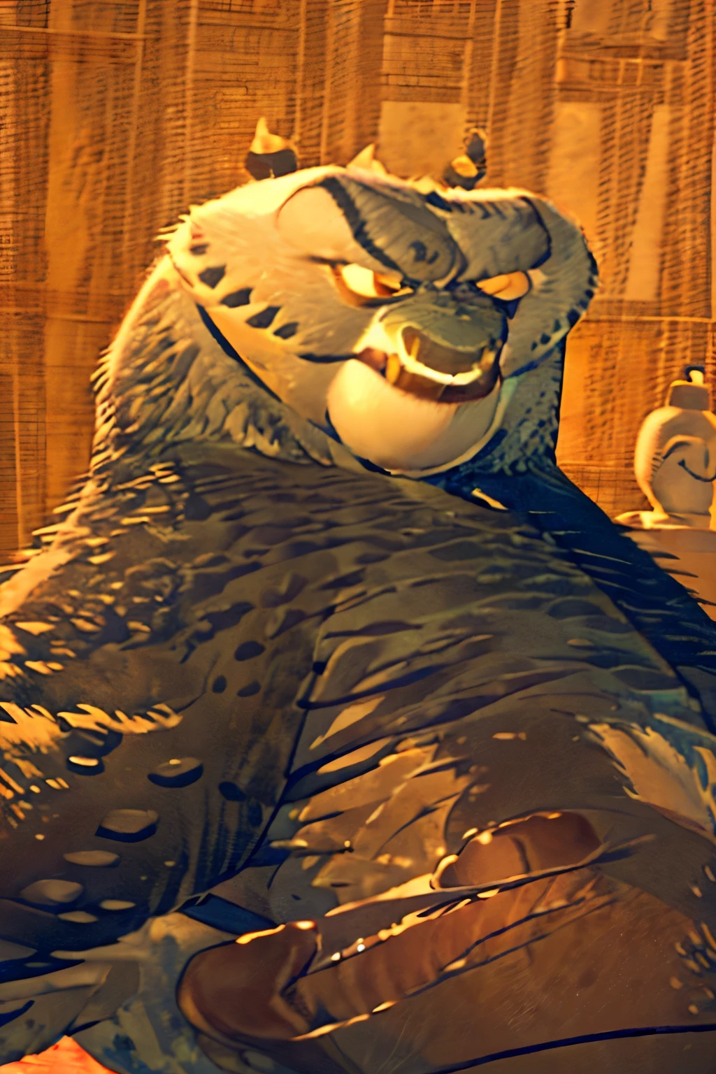 by bigcozyorca, by goonie-san, by bebebebebe, by spikedmauler, A graphic porn photograph of panda and tai lung very very hot having sex gay, with a big ((penis)) in the other's ass, beautiful, detailed, very sexualized, portrait, 8k HD, high quality
