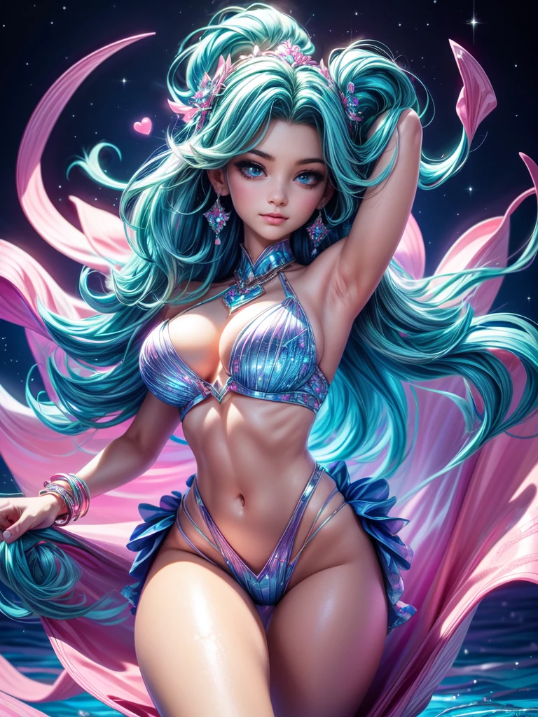 diamond heart, vibrant and captivating, sparkling in the blue ocean, beautiful and luminous (best quality, highres:1.2), ultra-detailed, realistic:1.37, with vivid colors, sharp focus, and exquisite lighting