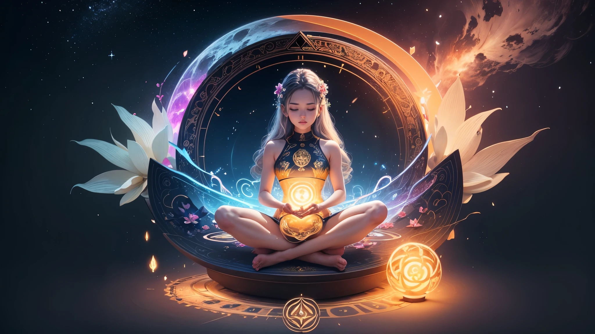 symbols: Include symbols related to the Law of Attraction, like a magnet or a puzzle head coming together, symbolizing the manifestation of dreams and the alignment of energies. Petals of flowers or stars can also be incorporated to represent expansion and growth.

Elementos visuais: Include images related to the journey of self-development and manifestation, Like a winding path leading to a bright horizon or a person meditating in a lotus position. These elements can represent the personal journey and connection to the universe.

Aesthetic Coherence: Maintain a cohesive aesthetic with other graphic elements used in the channel, como um logotipo, video thumbnails and other visual elements. This will create a consistent and recognizable Re visual identity