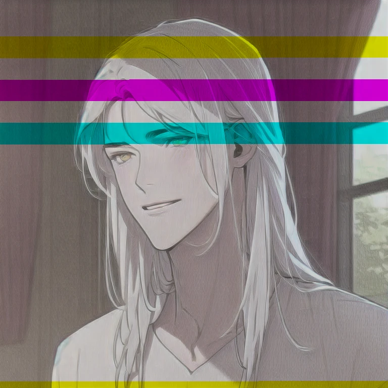 (masterpiece, best quality:1.2), 1boy, solo, white hair, long hair, yellow eyes