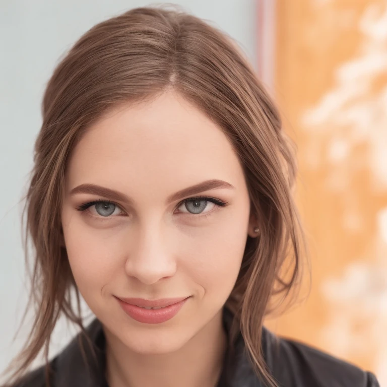 1 girl, solo, Ensure the generated portrait accurately represents the head shape and proportions of a young adult female. Maintain the natural oval contour of the head, with balanced features that align with common human proportions. The focus should be on clarity and realistic depiction of the subject’s facial features, with brunette hair styled naturally, complemented by the attire visible in the photograph. Emulate a high-quality studio portrait with the lighting and depth of a Hasselblad 500 C/M camera photograph. The aspect ratio is to be maintained at 73:128, and the background should remain unobtrusive, not detracting from the clarity and focus on the subject.