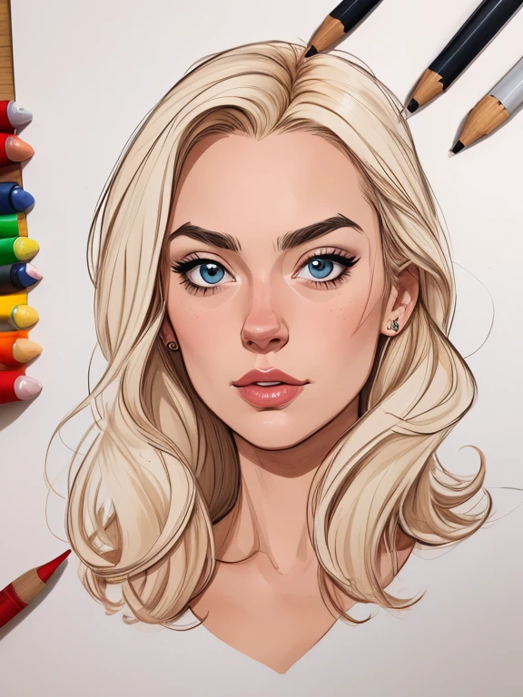 Personagem Yvonne Strahovski omagem de desenho animado de uma mulher .cartoon style illustration, estilo de arte dos desenhos animados, estilo de arte dos desenhos animados, digital illustration style, design de personagens altamente detalhado, arte digital detalhada fofa, City fan art, Design de personagens de retrato, beautiful digital illustration, retrato de alta qualidade, Arte em quadrinhos, mulher jovem. expression of sexual desire white background